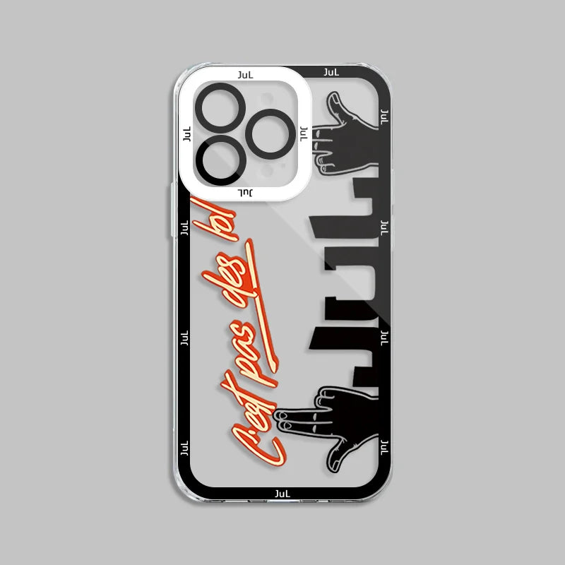 Coque de protection transparente compatible iPhone JUL